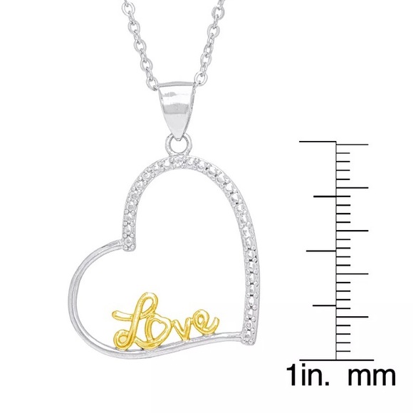 Jewelry - Diamond Accent Love Heart Necklace in Fine Silver Plate